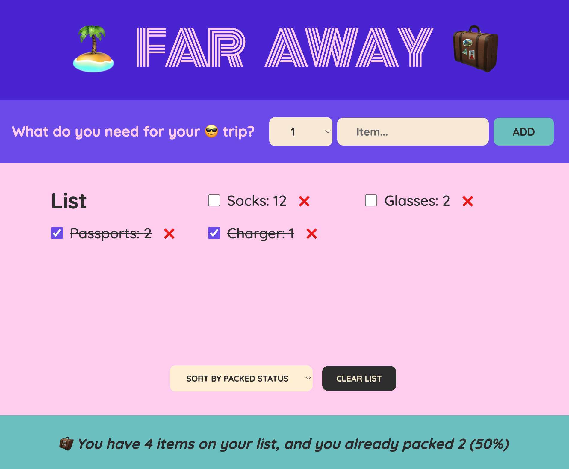 a picture of Travel List application